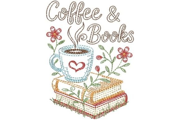 Review: Coffee Books Embroidery File 4x4 for Boutique Sweatshirts