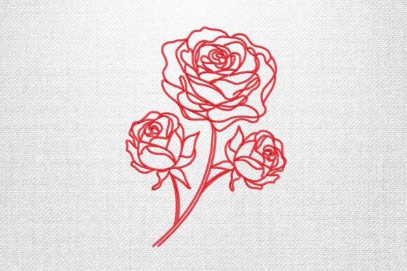 Review: Elegant Red Rose Line Art Embroidery for Real Projects