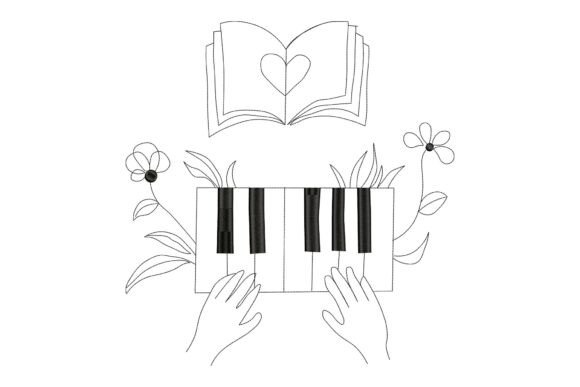 Review: Piano and Book Love Embroidery Design