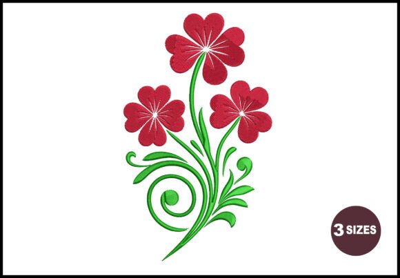 Review: Three Red Heart-Petal Flowers for Boutique Sweatshirts