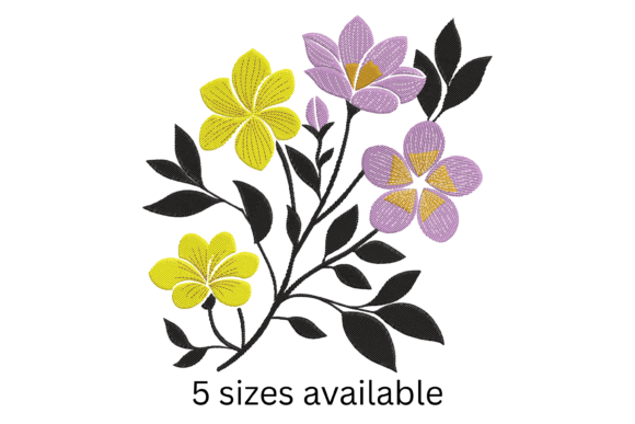 Review: Yellow Purple Flower Embroidery Design