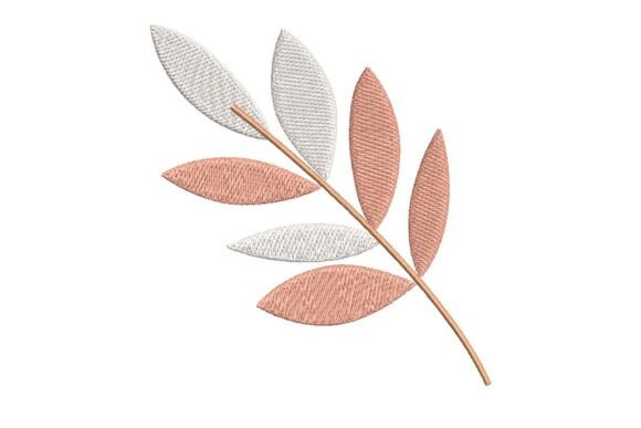 Reviewing Two-Tone Leaf Branch Embroidery Design